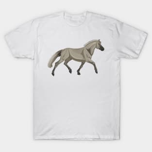 Fjord Pony trotting in the Autumn Sunset T-Shirt